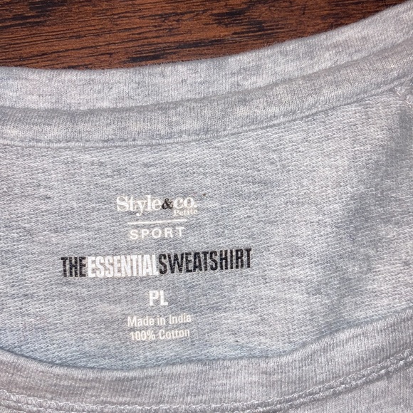Style & Co. The Essential Sweatshirt in Shimmer Gray Polka Dot - Picture 4 of 4